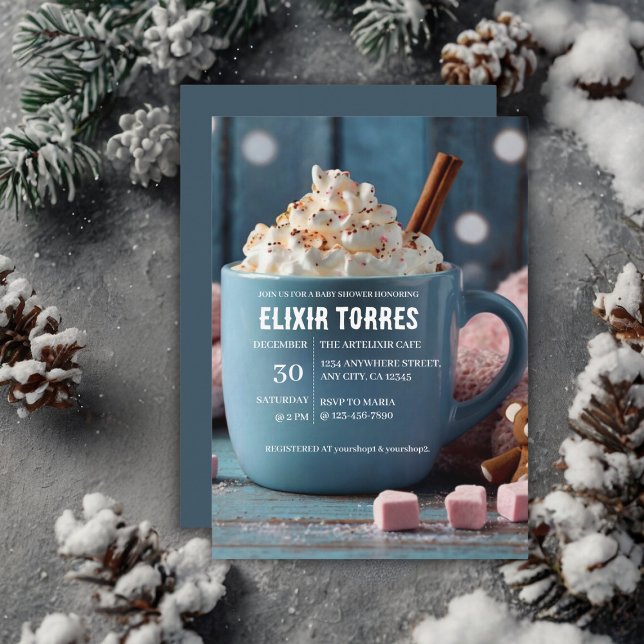 Invitation Chocolat chaud avec crème humide Baby shower confo (Créateur téléchargé)