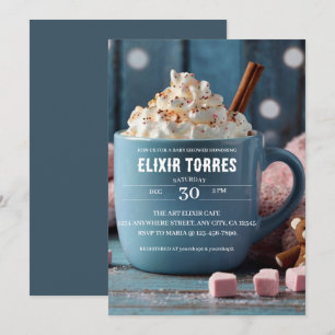 Invitation Chocolat chaud avec crème humide Baby shower confo