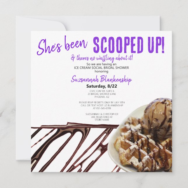 Invitation Chocolat crème glacée Scoop sur Fête des mariées g (Devant)