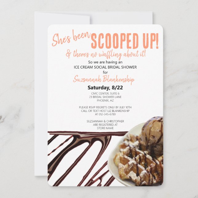 Invitation Chocolat crème glacée Scoop sur Fête des mariées g (Devant)