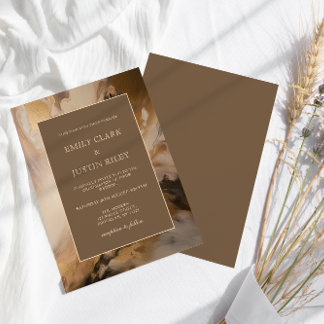 Invitation Chocolat d'or moderne Mariage d'aquarelle artistiq