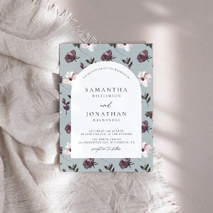 Invitation Chocolat et vanille Élégant Mariage floral