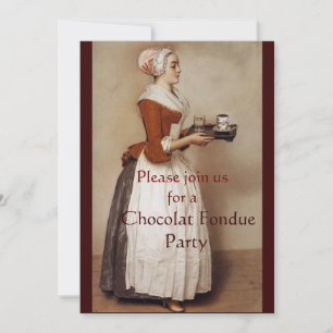INVITATION CHOCOLAT FONDUE DÎNER FÊTE