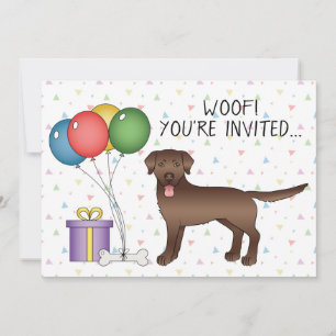 Invitation Chocolat Labrador Retriever mignon chien - Anniver