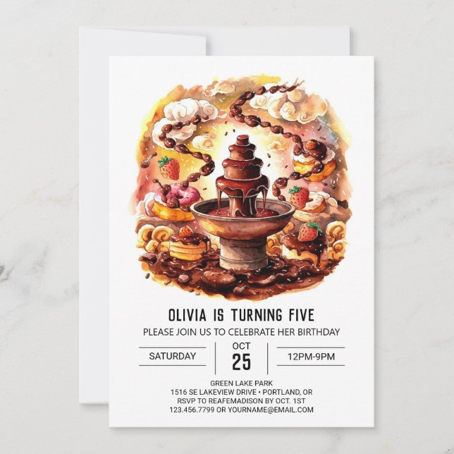 Invitation Chocolat magique pour enfants Anniversaire (Devant)