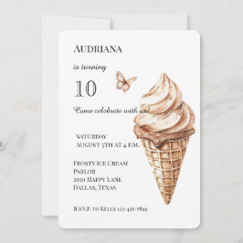 Invitation Chocolat Mocha Vanilla Ice Cream Cone Anniversaire