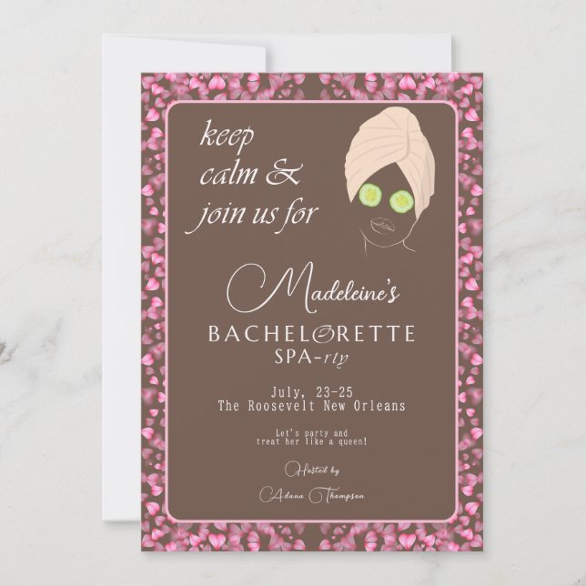 Invitation Chocolat Spa Week-end Getaway Bachelorette Party (Devant)