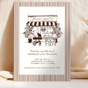 Invitation Chocolate Brown Bebe Cafe   bébé en préparation   