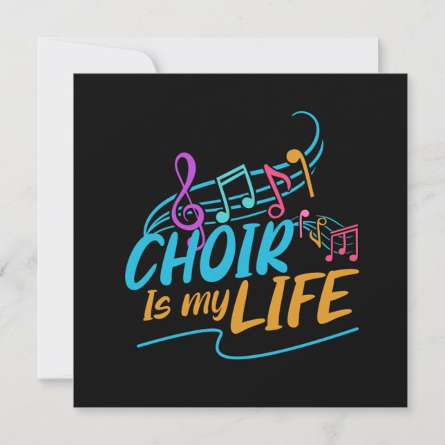 Invitation Choir Is My Life Singer Band Musician Gift (Devant)