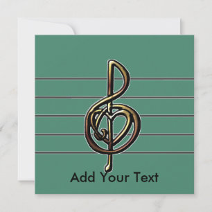 Invitation Choisir une couleur Embossée Look Treble Clef et H