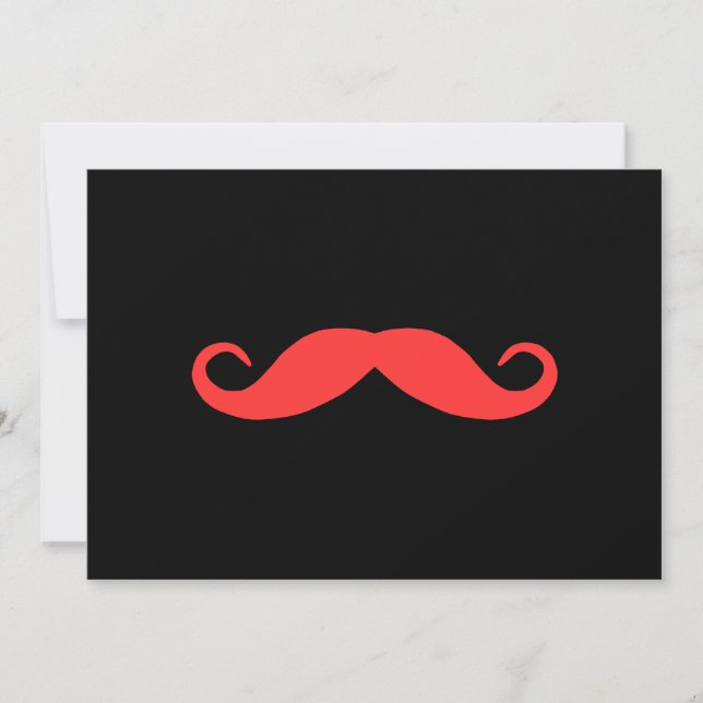 Invitation Choisir une moustache couleur sur le noir (Devant)
