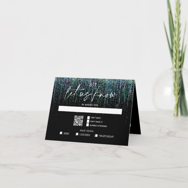 Invitation Choix de repas avec code QR RSVP Moderne Bordure d (Devant)
