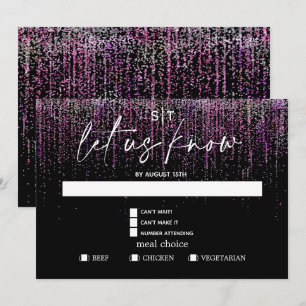 Invitation Choix de repas moderne RSVP Edgy Magenta Parties s