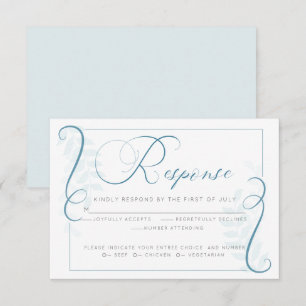 Invitation Choix de repas RSVP Défilement turquoise bleu si
