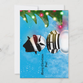 Invitation Cholo Snowman Foot Noël Lumières Arbre Neige