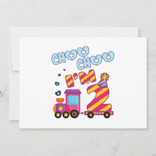 Invitation Choo Choo I m 2 2e train d'anniversaire