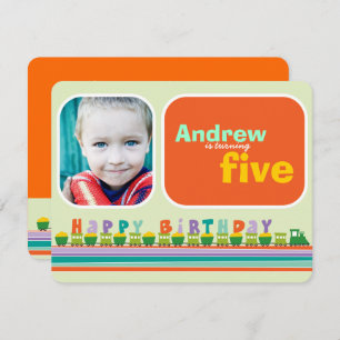 Invitation Choo Choo Joyeux Anniversaire Train Boy Birthday P