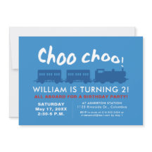 Choo choo train bleu rouge anniversaire des enfant