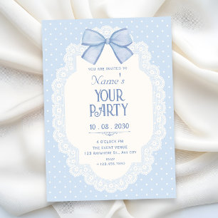 Invitation Choquette au ruban bleu