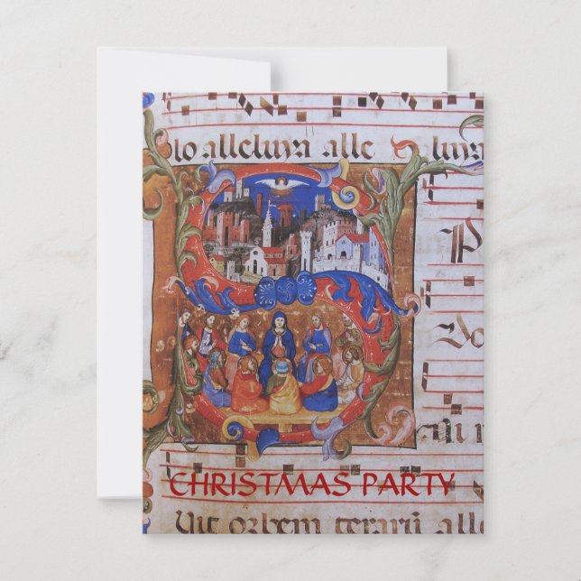 INVITATION CHORAL MUSIQUE NOËL PARCHEMENT AVEC DES SAINTS (Devant)