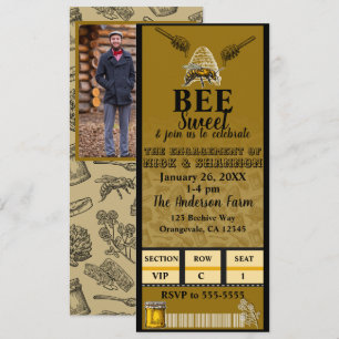 Invitation Chou Bee Beehive Birthday Party Event Ticket