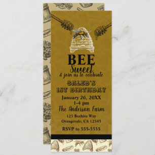 Invitation Chou Bee Beehive Birthday Party Event Ticket