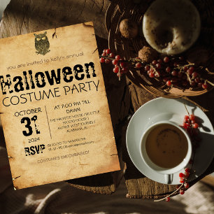 Invitation Chouette Adulte Vintage Gothique Halloween Costume