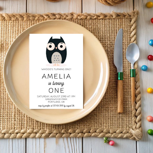 Invitation Chouette du bois mûre Anniversaire de enfant (Créateur téléchargé)