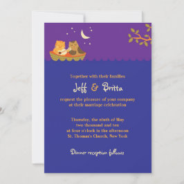 Invitation Chouette et Mariage de livre d'histoire de Pussyca