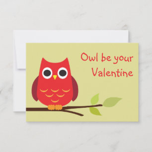 Invitation Chouette rouge salle de classe valentine échange p