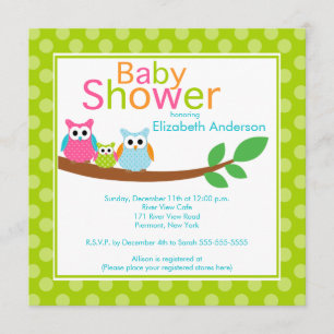 Invitation Chouettes de papa et maman avec Baby shower neutre