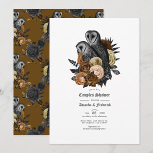 Invitation Chouettes en ambre vintage Couples gothiques Douch