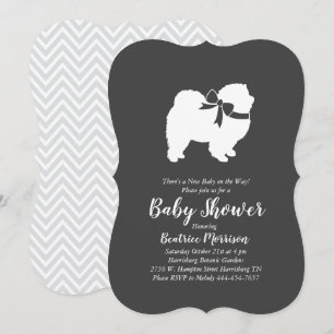 Invitation Chow Chow Chien Baby shower neutre