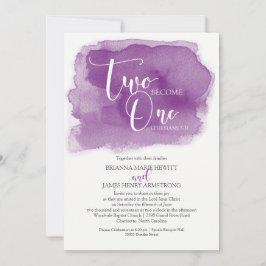 Invitation Chrétien Mariage Aquarelle violette