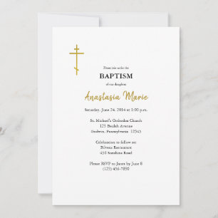Invitation Chrétien orthodoxe simple avec baptême d'icône