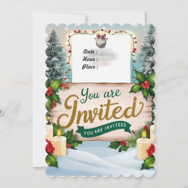 Invitation chrismas you'are invited (Devant)