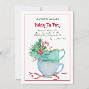 Invitation Christas Teacup Holiday Tea Party