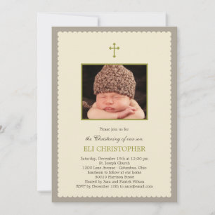 Invitation Christening Frame - Tan