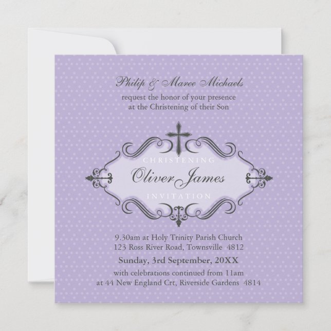 Invitation CHRISTENING INVITES : viva 6SQ (Devant)