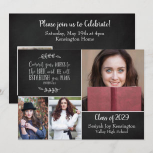 Invitation Christian Graduation Bible Verse Photo Collage