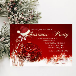 Invitation Christmas Ball,Santa Hat, Company Christmas Party