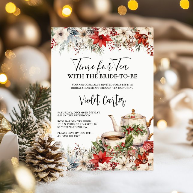 Invitation Christmas Bridal Tea Party Bridal Shower Holiday (Créateur téléchargé)