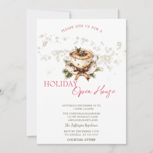 Invitation Christmas Coffee Stars Open House  (Devant)