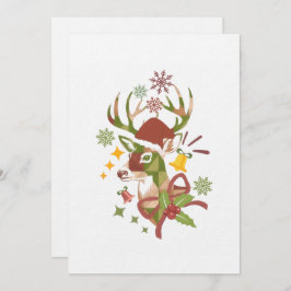 Invitation Christmas Colorful Deer Design