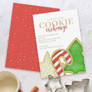 Invitation Christmas Cookie Exchange mignonne party