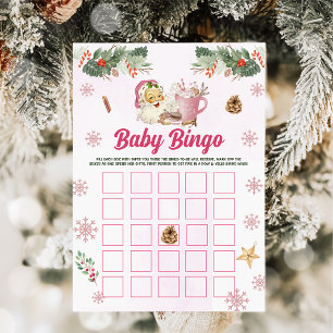 Invitation Christmas Cookie Père Noël Baby Bingo Games Card