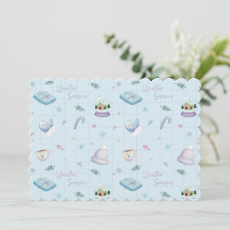 Invitation Christmas Gift Wrap with Festive Holiday Patterns