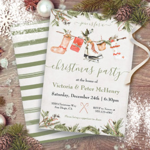 Invitation Christmas Holiday Party Clothesline