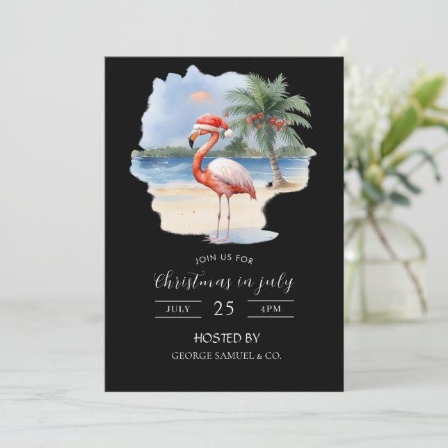Invitation Christmas in July Custom Company Name Logo & Text (Debout devant)