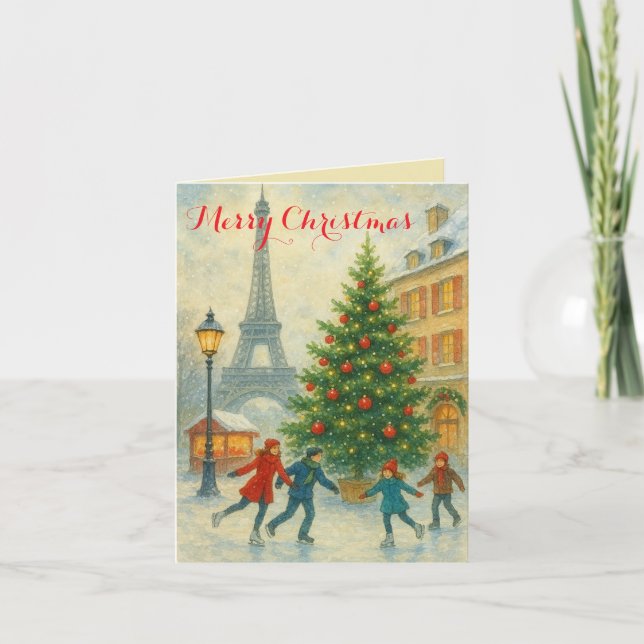 Invitation Christmas in Paris Eiffel Tower Winter Personalize (Devant)